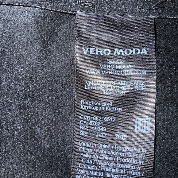 ASOS Vero Moda Black Faux Leather Open Jacket XS - Picture 9 of 9